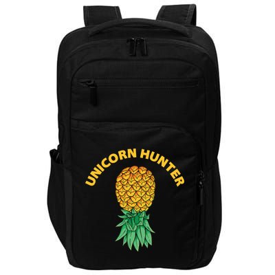 Polyamory With Upside Down Pineapple And Unicorn Hunter Gift Impact Tech Backpack