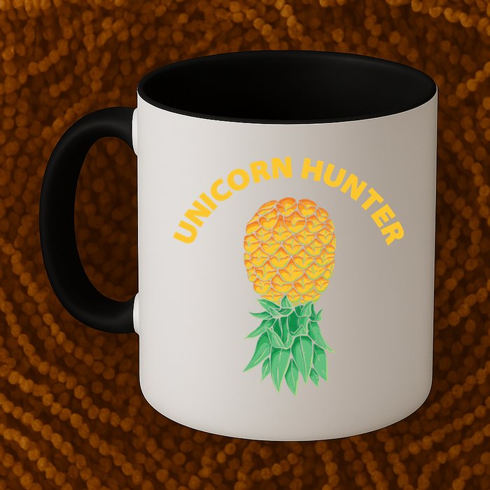 Polyamory With Upside Down Pineapple And Unicorn Hunter Gift Mug