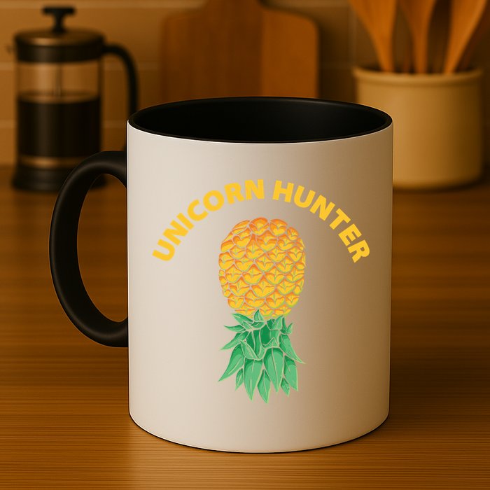 Polyamory With Upside Down Pineapple And Unicorn Hunter Gift Mug