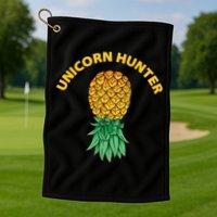 Polyamory With Upside Down Pineapple And Unicorn Hunter Gift Golf Towel