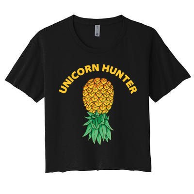 Polyamory With Upside Down Pineapple And Unicorn Hunter Gift Crop Top