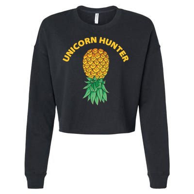 Polyamory With Upside Down Pineapple And Unicorn Hunter Gift Cropped Pullover Crew