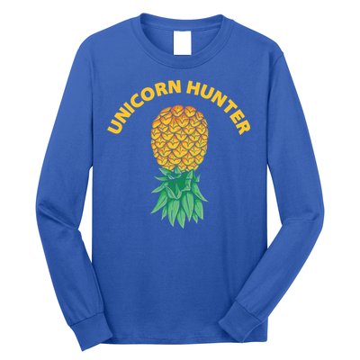 Polyamory With Upside Down Pineapple And Unicorn Hunter Gift Long Sleeve Shirt