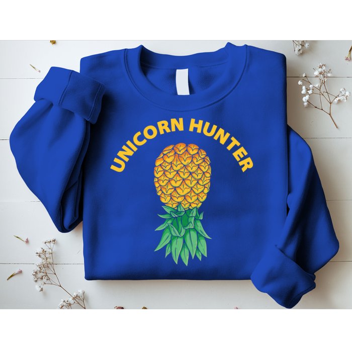 Polyamory With Upside Down Pineapple And Unicorn Hunter Gift Sweatshirt