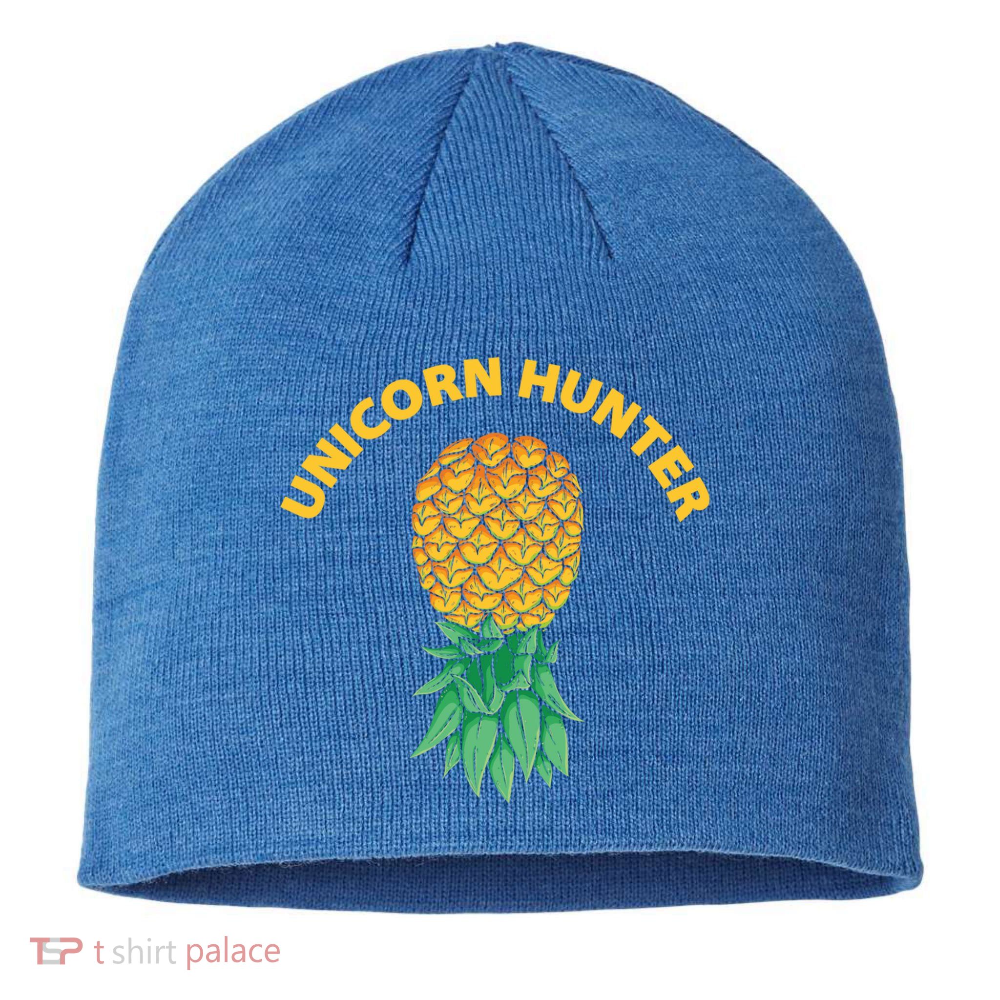 Polyamory With Upside Down Pineapple And Unicorn Hunter Gift Sustainable Beanie