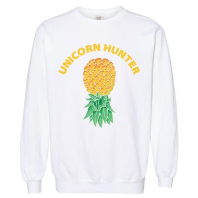Polyamory With Upside Down Pineapple And Unicorn Hunter Gift Garment-Dyed Sweatshirt