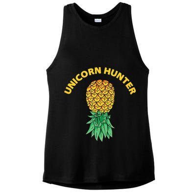 Polyamory With Upside Down Pineapple And Unicorn Hunter Ladies PosiCharge Tri-Blend Wicking Tank