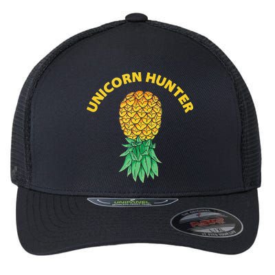 Polyamory With Upside Down Pineapple And Unicorn Hunter Flexfit Unipanel Trucker Cap