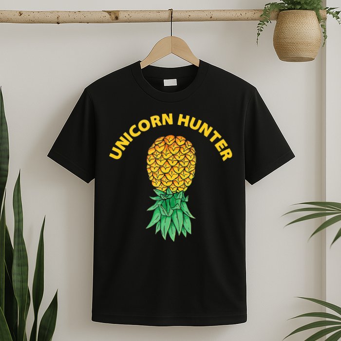 Polyamory With Upside Down Pineapple And Unicorn Hunter T-Shirt