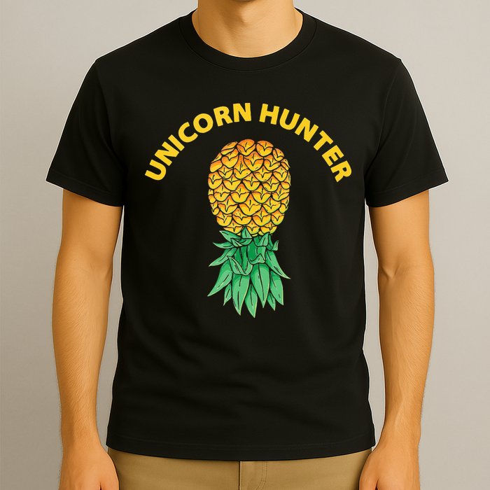 Polyamory With Upside Down Pineapple And Unicorn Hunter T-Shirt