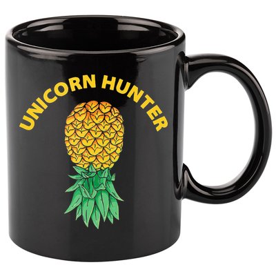Polyamory With Upside Down Pineapple And Unicorn Hunter 11oz C Handle Ceramic Mug