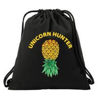 Polyamory With Upside Down Pineapple And Unicorn Hunter Drawstring Bag