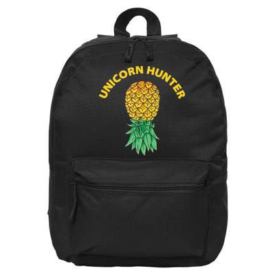 Polyamory With Upside Down Pineapple And Unicorn Hunter 16 in Basic Backpack