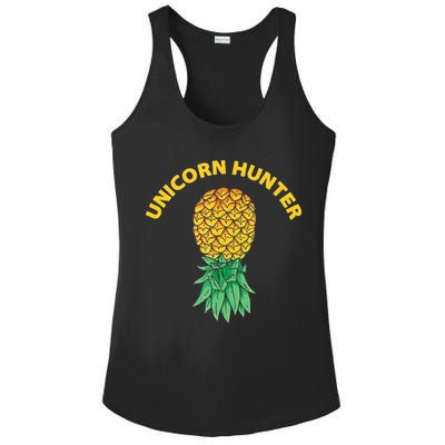 Polyamory With Upside Down Pineapple And Unicorn Hunter Ladies PosiCharge Competitor Racerback Tank