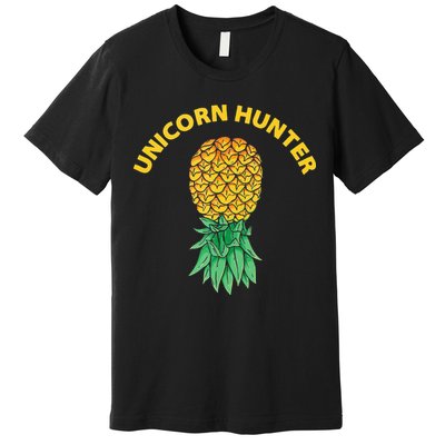 Polyamory With Upside Down Pineapple And Unicorn Hunter Premium T-Shirt