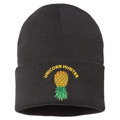 Polyamory With Upside Down Pineapple And Unicorn Hunter Sustainable Knit Beanie