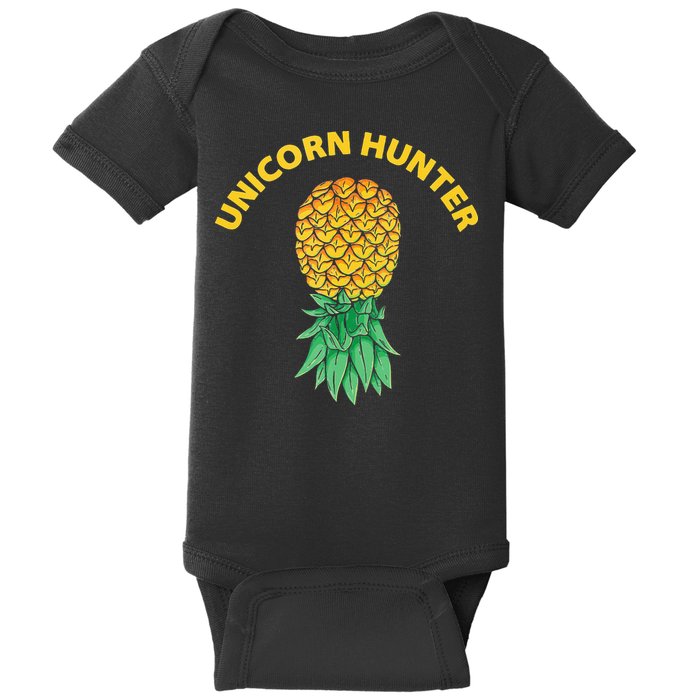 Polyamory With Upside Down Pineapple And Unicorn Hunter Baby Bodysuit