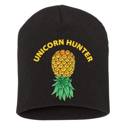 Polyamory With Upside Down Pineapple And Unicorn Hunter Short Acrylic Beanie