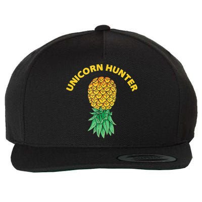 Polyamory With Upside Down Pineapple And Unicorn Hunter Wool Snapback Cap