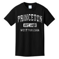 Princeton West Virginia Wv Vintage Sports Established Kids T-Shirt