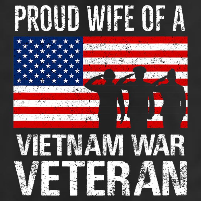 Proud Wife Vietnam War Veteran Husband Wives Matching Design 7 Panel Mesh Trucker Snapback Hat