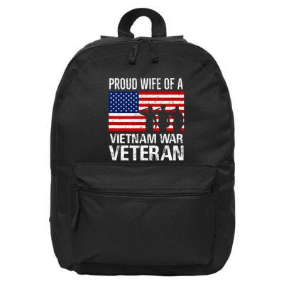 Proud Wife Vietnam War Veteran Husband Wives Matching Design 16 in Basic Backpack