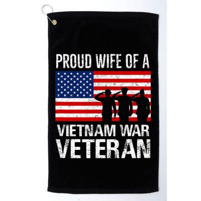 Proud Wife Vietnam War Veteran Husband Wives Matching Design Golf Towel