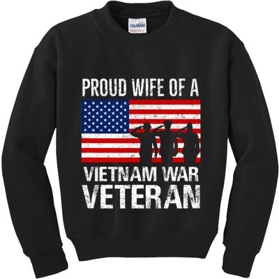 Proud Wife Vietnam War Veteran Husband Wives Matching Design Kids Sweatshirt