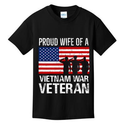 Proud Wife Vietnam War Veteran Husband Wives Matching Design Kids T-Shirt