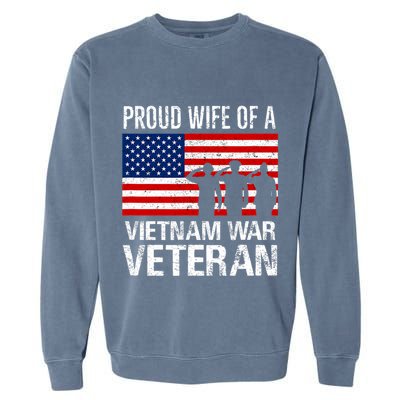 Proud Wife Vietnam War Veteran Husband Wives Matching Design Garment-Dyed Sweatshirt