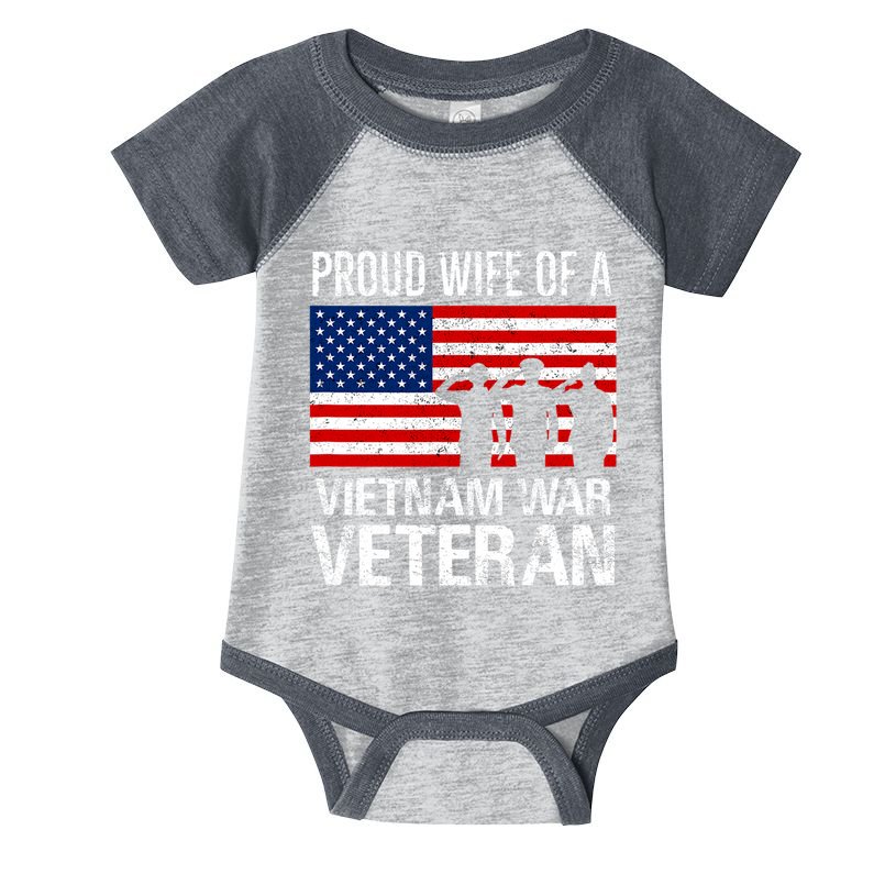 Proud Wife Vietnam War Veteran Husband Wives Matching Design Infant Baby Jersey Bodysuit