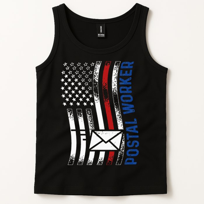 Postal Worker Vintage USA American Flag US Postal Tank Top