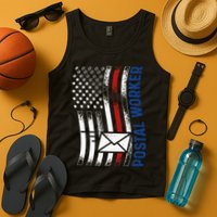 Postal Worker Vintage USA American Flag US Postal Tank Top