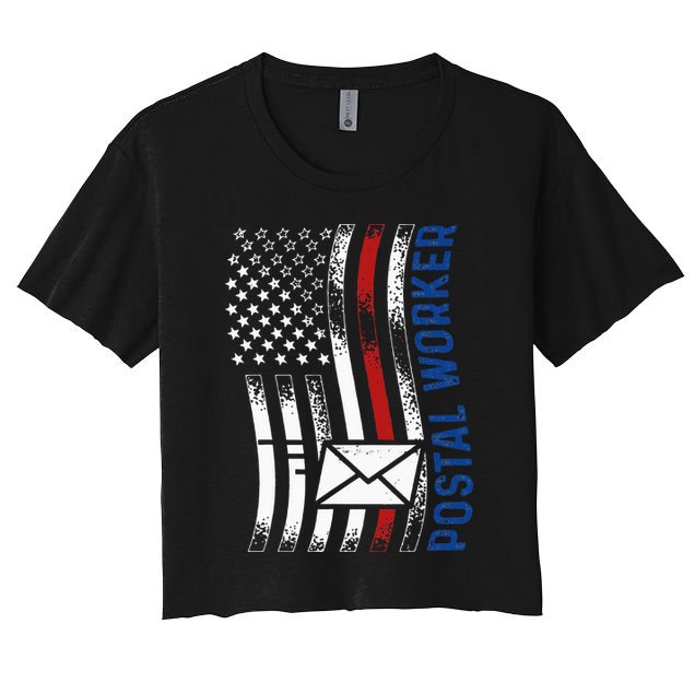 Postal Worker Vintage USA American Flag US Postal Crop Top