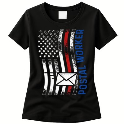 Postal Worker Vintage USA American Flag US Postal Womens T-Shirt