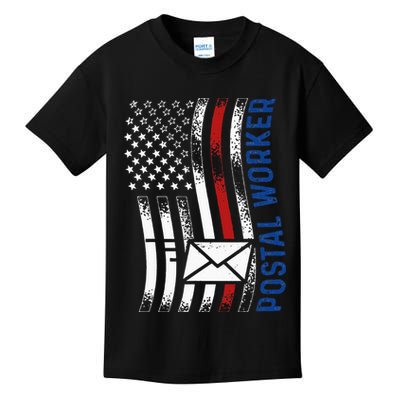 Postal Worker Vintage USA American Flag US Postal Kids T-Shirt