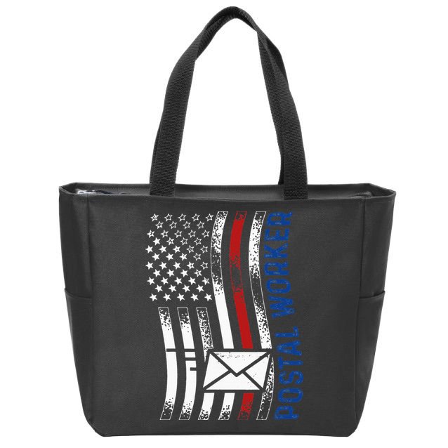 Postal Worker Vintage USA American Flag US Postal Zip Tote Bag