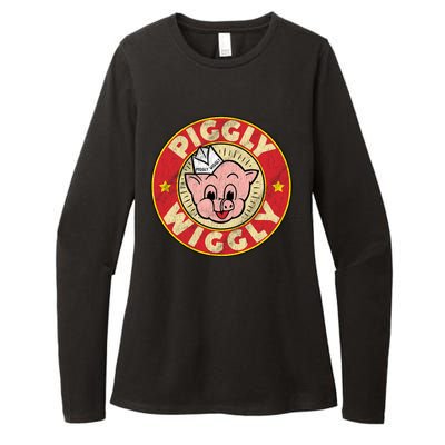 Piggly Wiggly Vintage Retro Womens CVC Long Sleeve Shirt