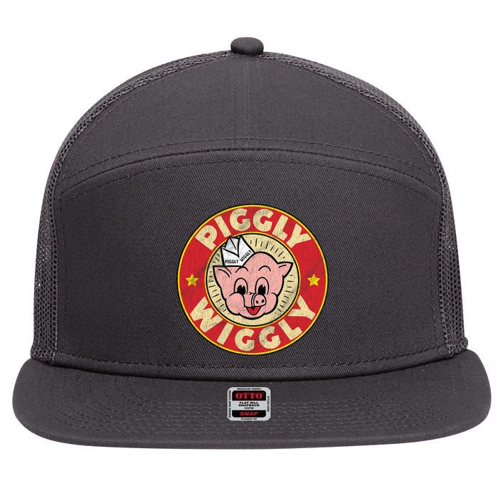 Piggly Wiggly Vintage Retro 7 Panel Mesh Trucker Snapback Hat