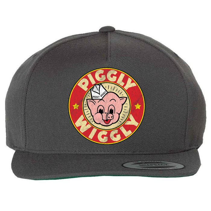 Piggly Wiggly Vintage Retro Wool Snapback Cap