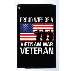 Proud Wife Vietnam War Veteran Husband Wives Matching Design Platinum Collection Golf Towel