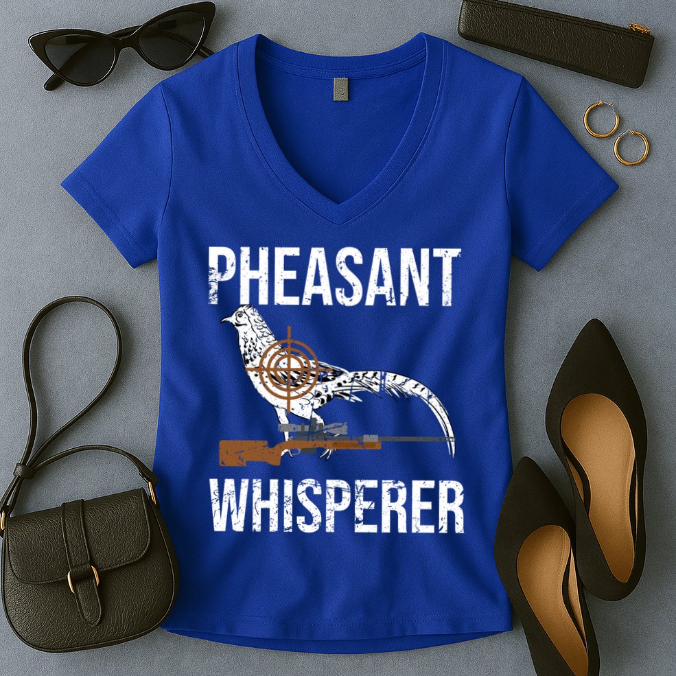 Pheasant Whisperer Varmint Pheasant Hunting Lover Great Gift Women's V-Neck T-Shirt