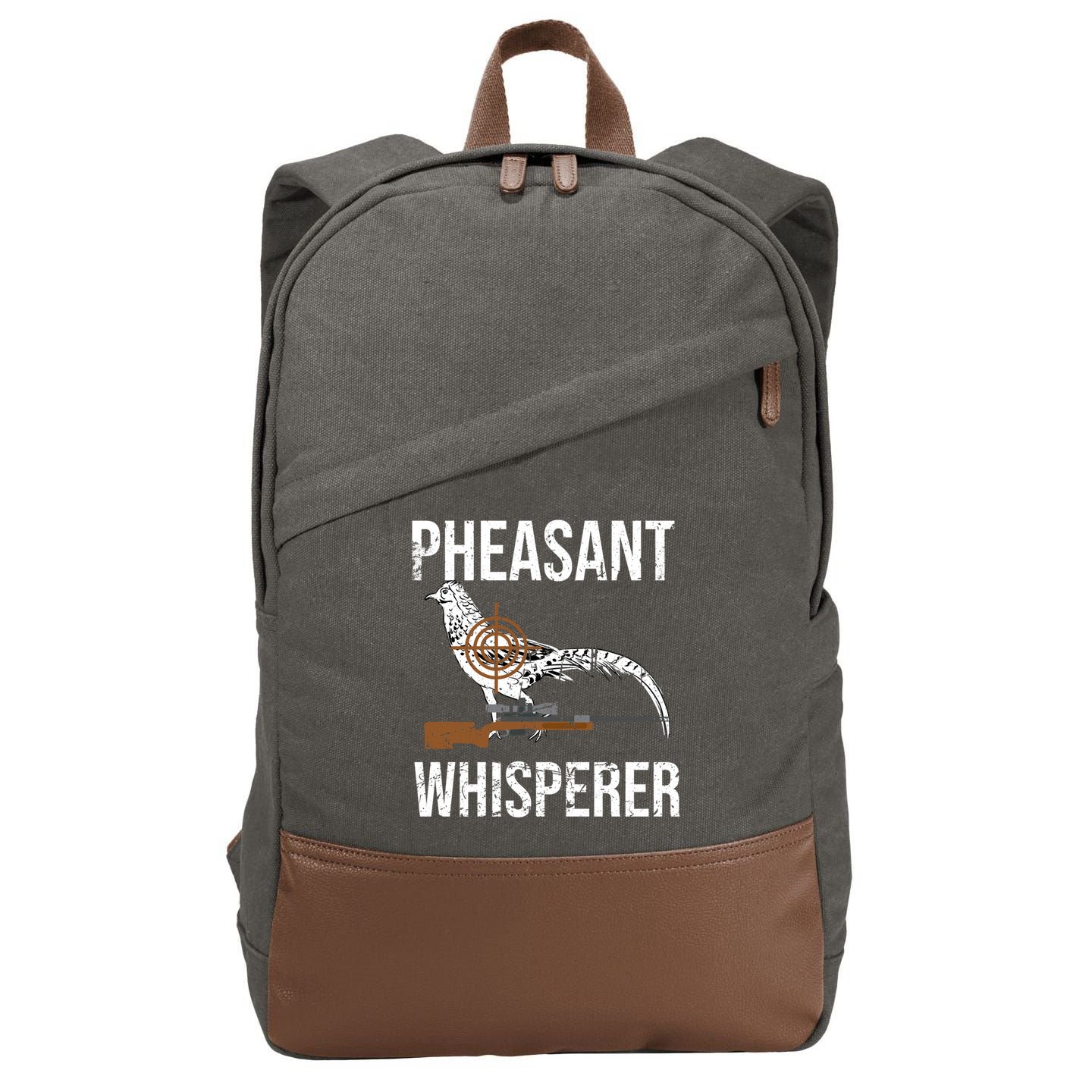 Pheasant Whisperer Varmint Pheasant Hunting Lover Great Gift Cotton Canvas Backpack