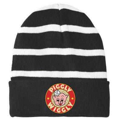 Piggly Wiggly Vintage Striped Beanie with Solid Band