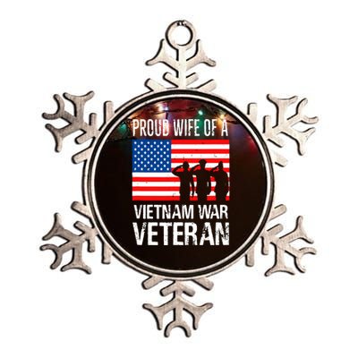 Proud Wife Vietnam War Veteran Husband Wives Matching Design Metallic Star Ornament