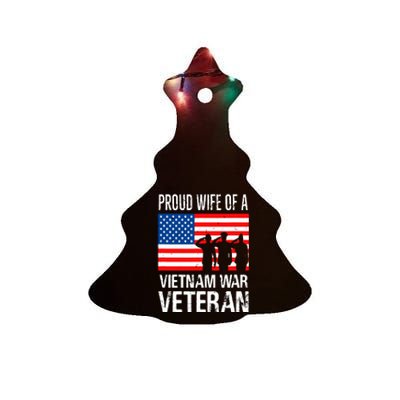 Proud Wife Vietnam War Veteran Husband Wives Matching Design Ceramic Tree Ornament