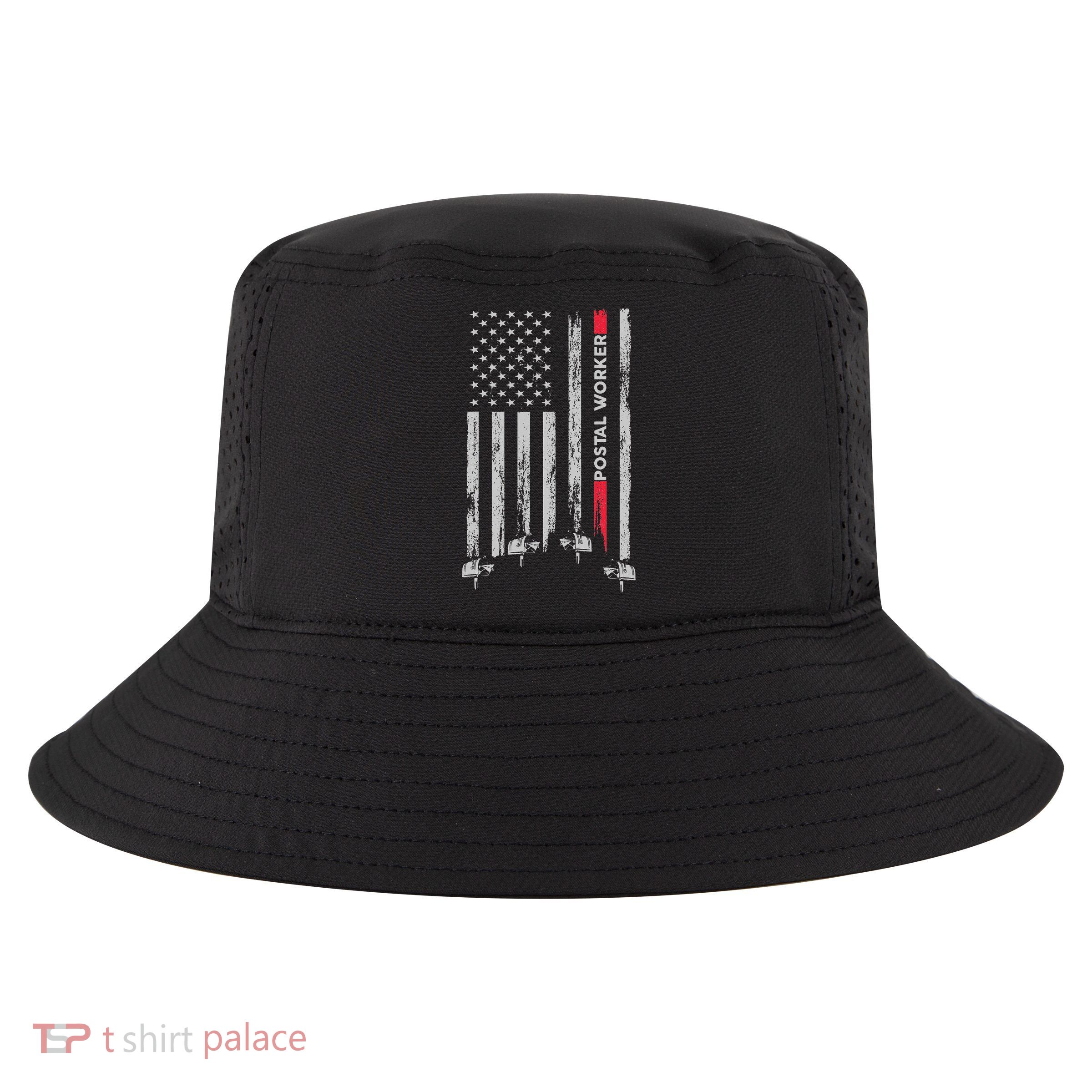 Postal Worker Vintage Usa American Flag Us Postal Cool Comfort Performance Bucket Hat