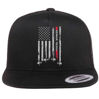 Postal Worker Vintage Usa American Flag Us Postal Flatbill Hat