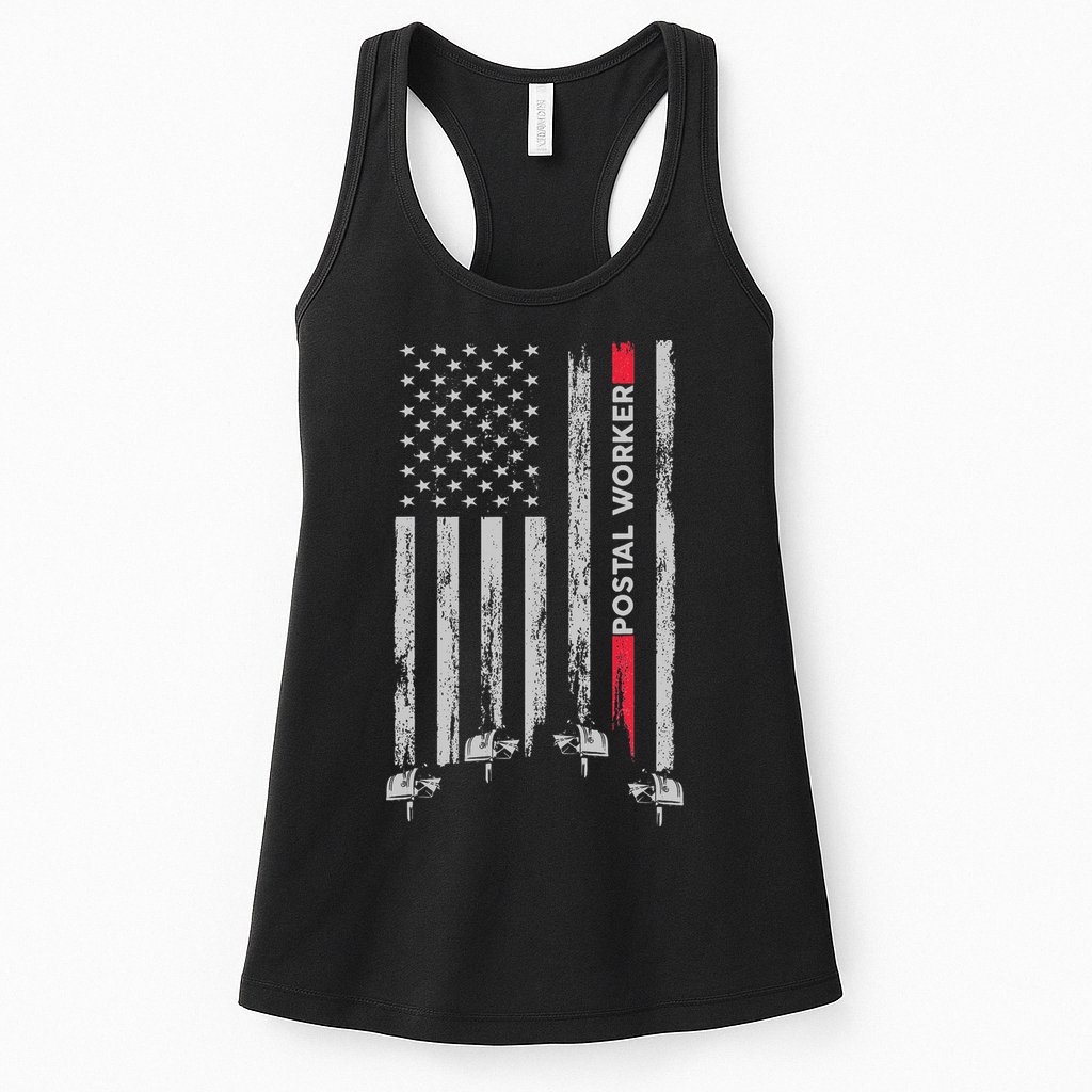 Postal Worker Vintage Usa American Flag Us Postal Womens Tank Top