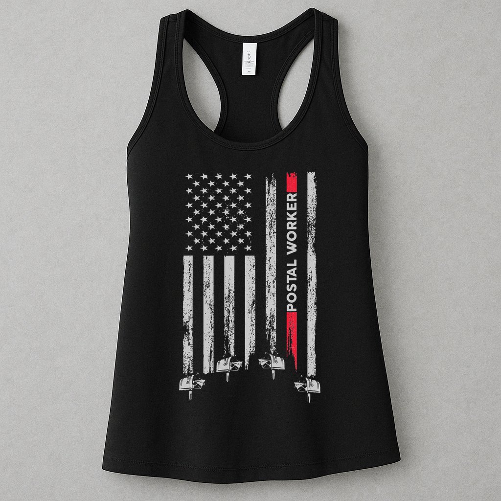 Postal Worker Vintage Usa American Flag Us Postal Womens Tank Top